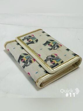 Elephant - Leather Bi Fold Wallet with Coin Pocket